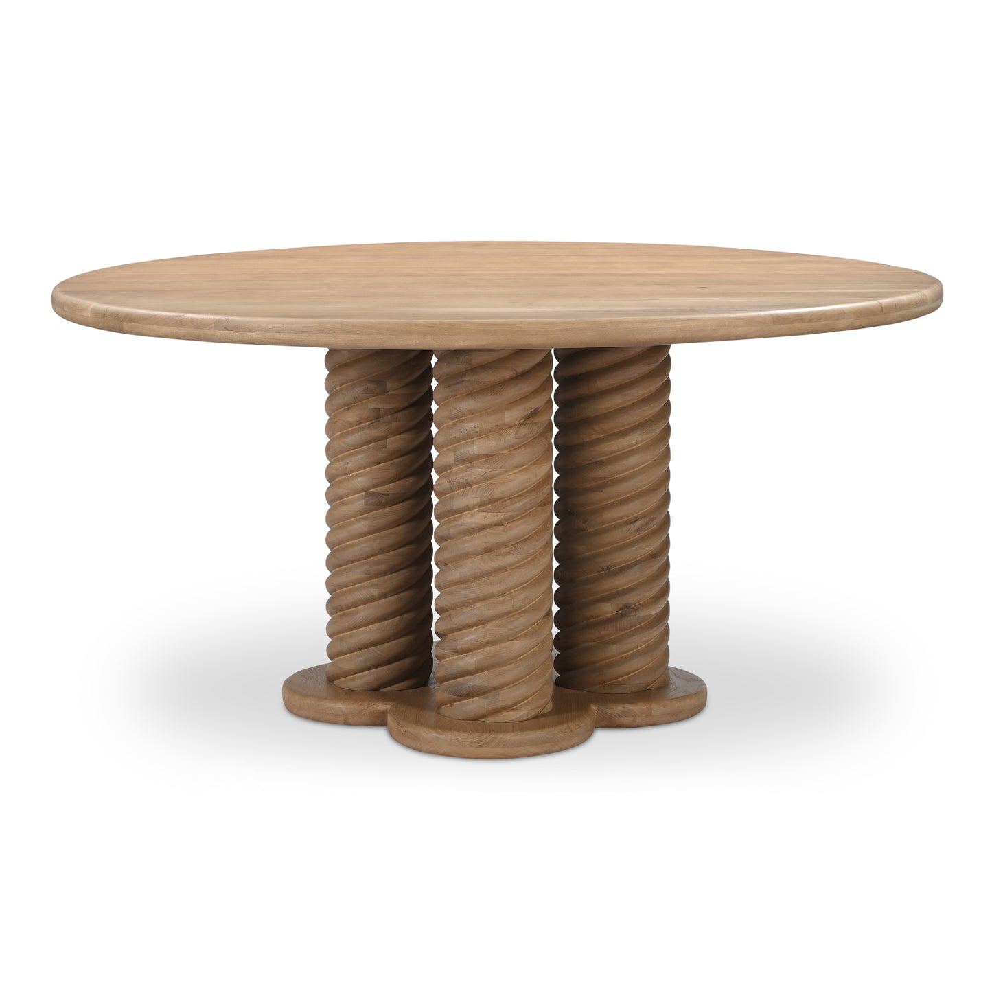 Treccia Round Dining Table Oak