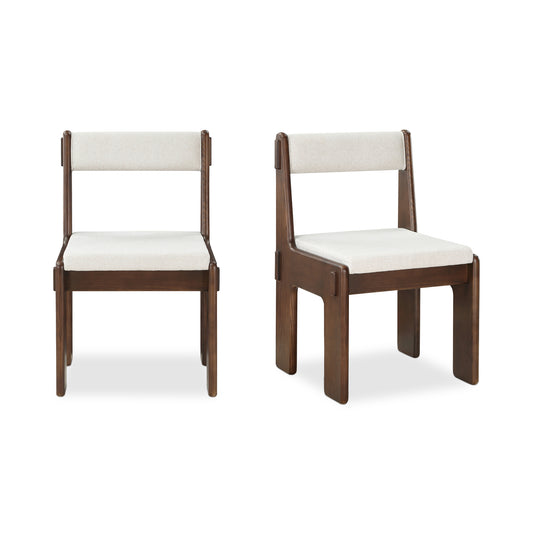 Ashby Dining Chair Walnut Stained Ash Beige– Set Of Two