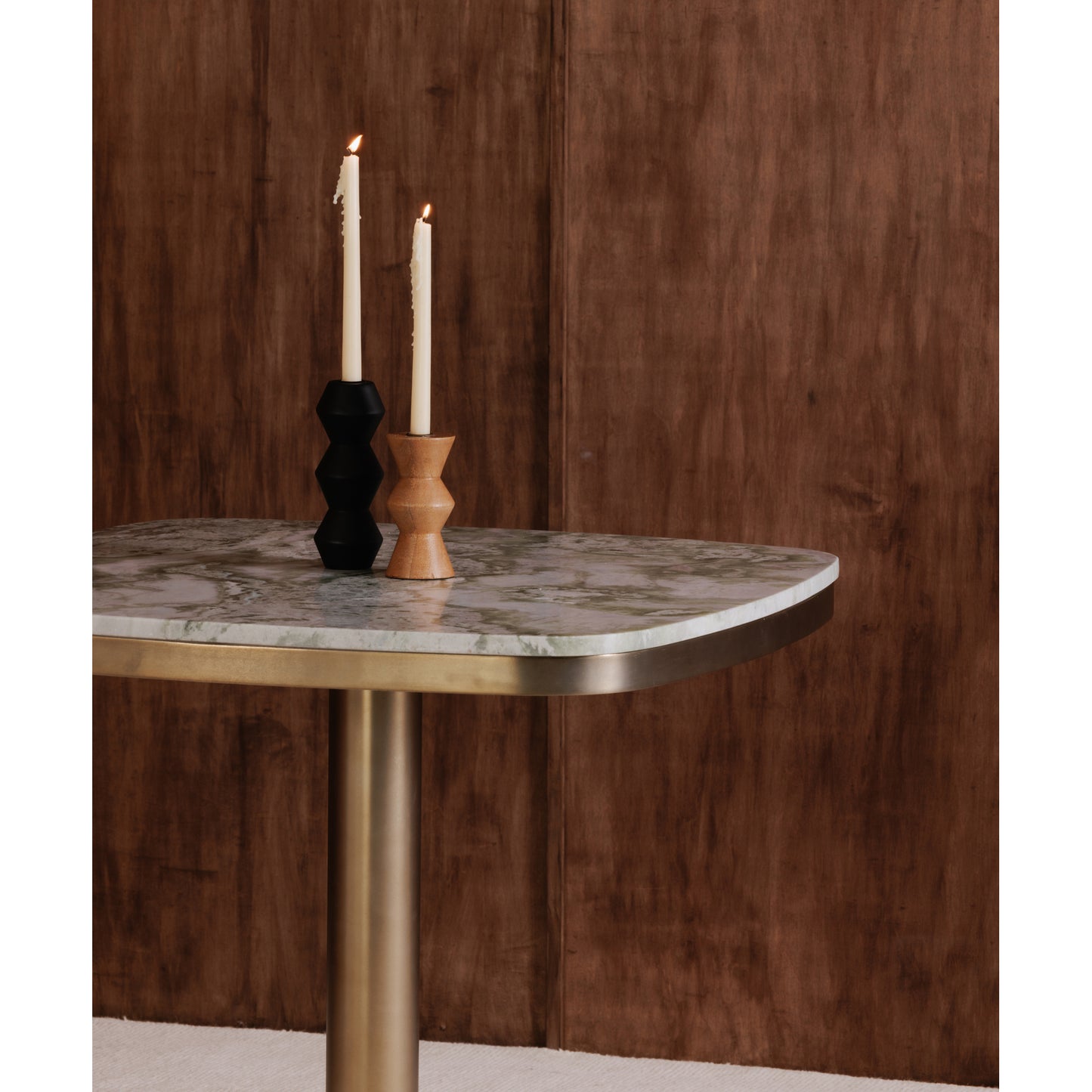 Sequence Large Wooden Candle Holder Black