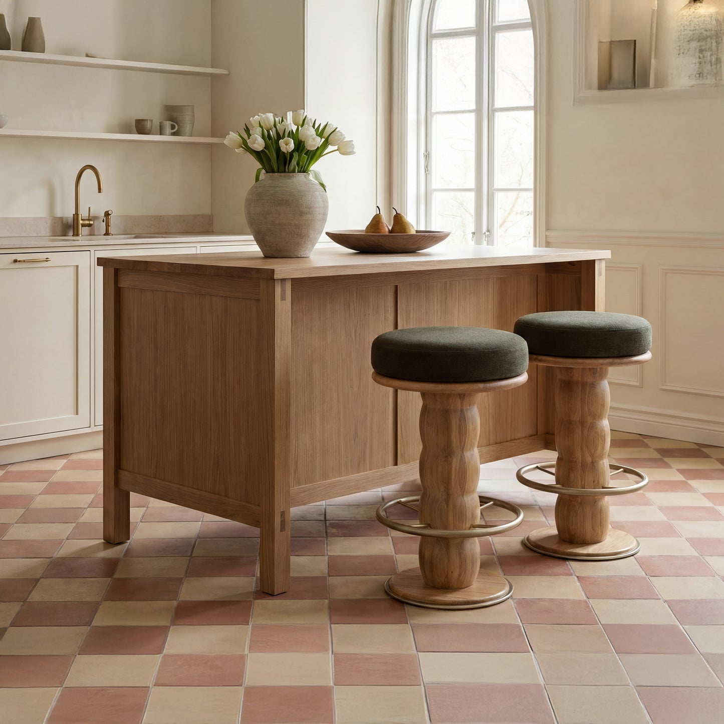 Nio Swivel Counter Stool Dark Green
