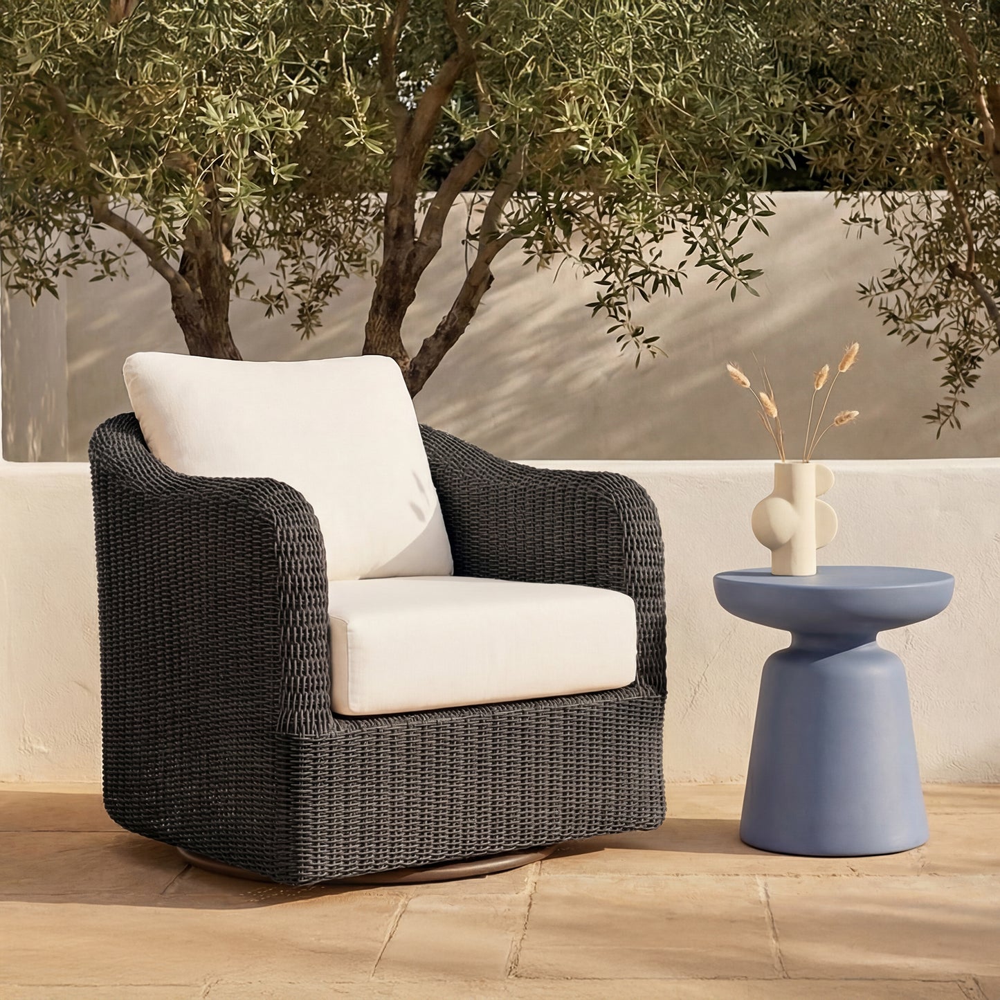 Bodhi Outdoor Swivel Accent Chair Charcoal