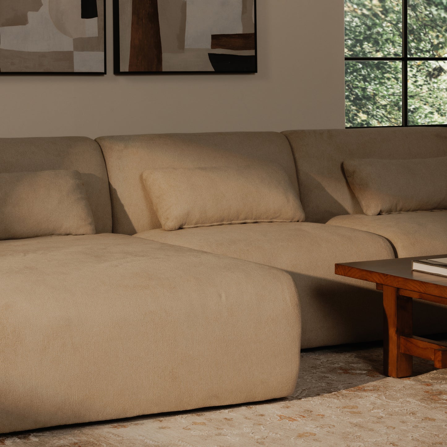 Amelia Lounge Modular Left Sectional Warm White