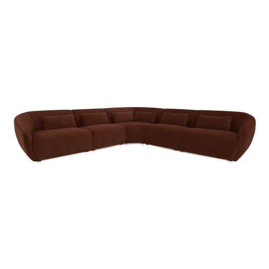 Amelia Classic L-Shaped Modular Left Sectional Chestnut