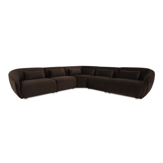 Amelia Classic L-Shaped Modular Sectional Espresso