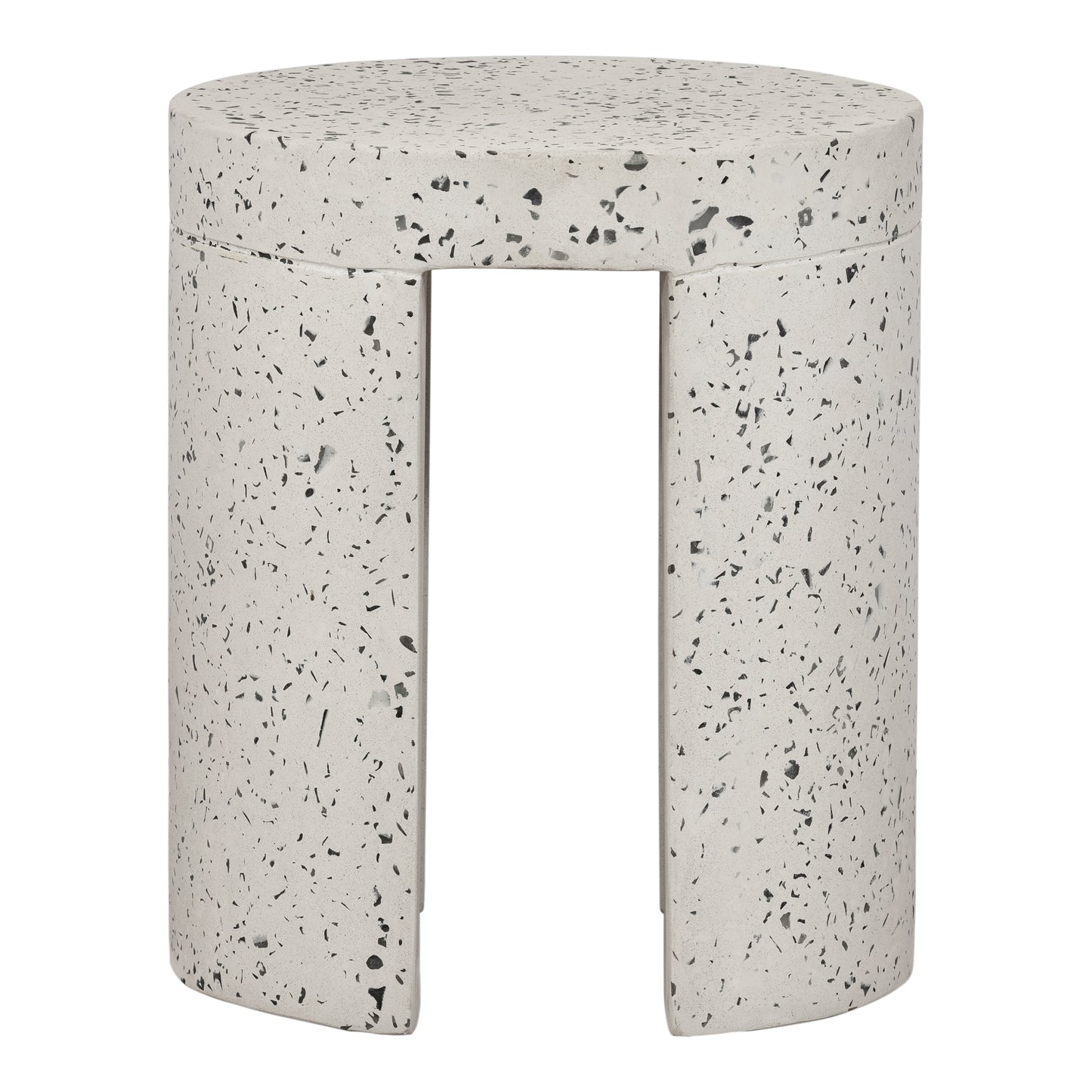 Lyon Outdoor Stool White Terrazzo
