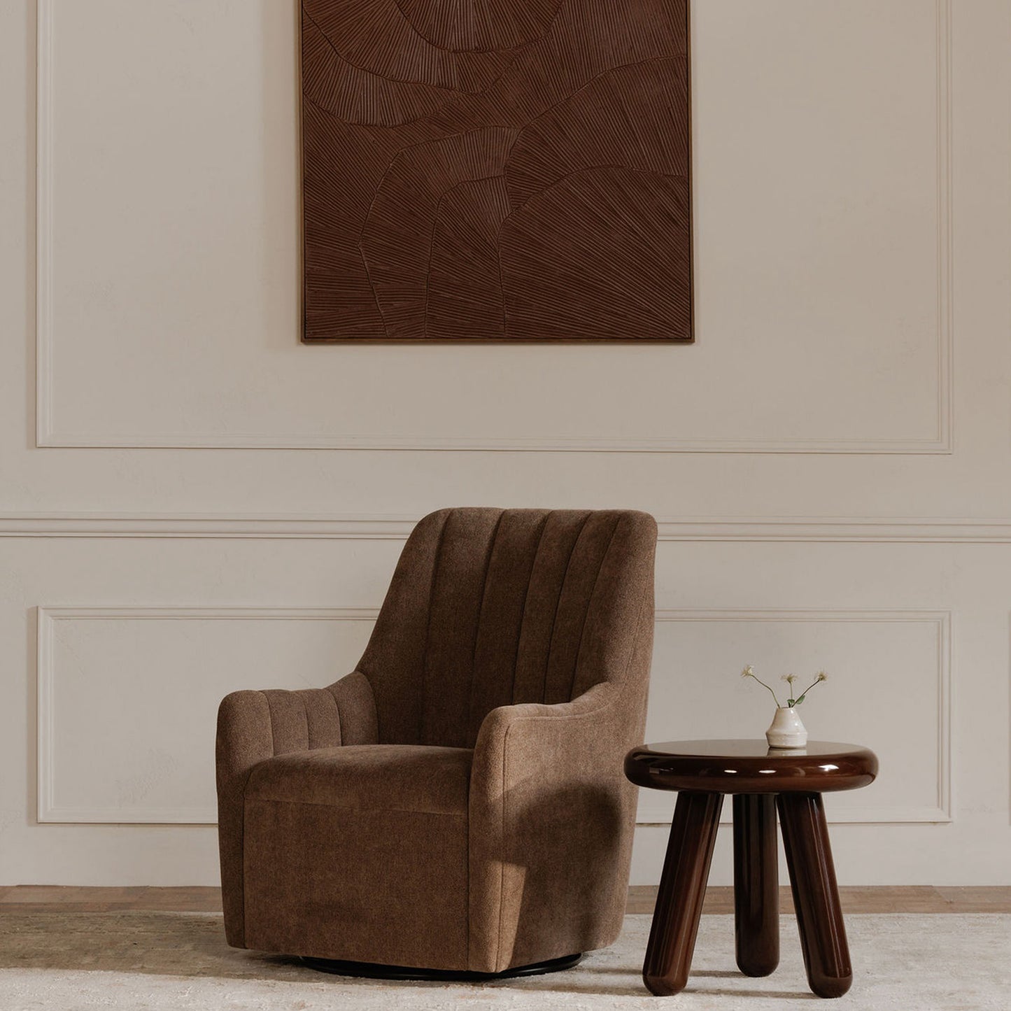 Bowie Swivel Chair Cool Brown
