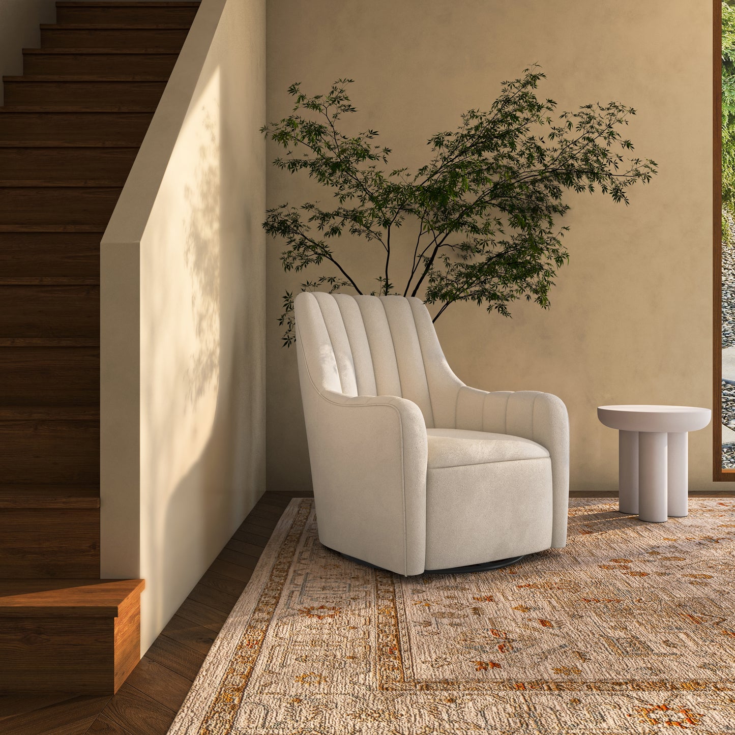 Bowie Swivel Chair White