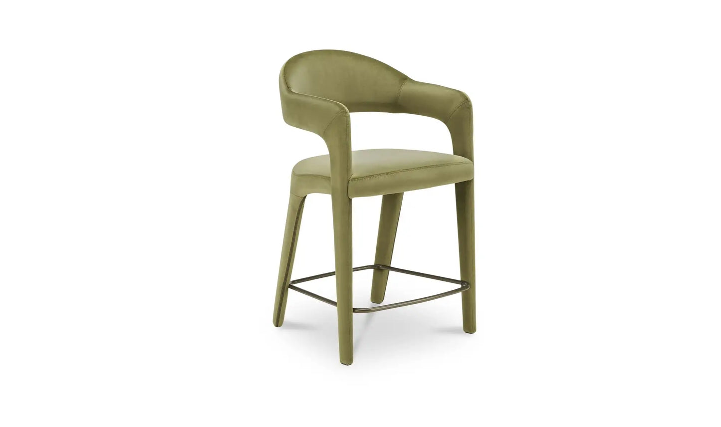 Martens Counter Stool Green Velvet