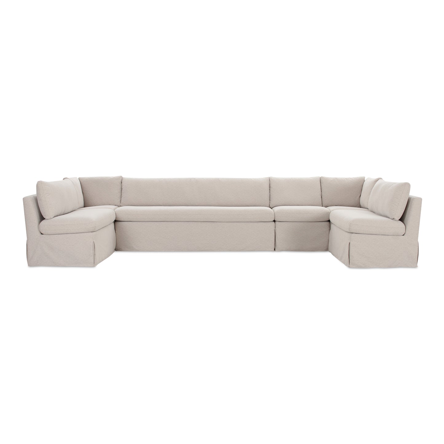 Fable Slipcover Dining Banquette U-Shape Beige 154In