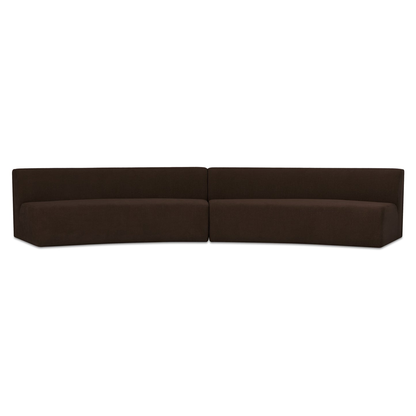 Naomi 2 Piece Concave Modular Sectional Dark Brown