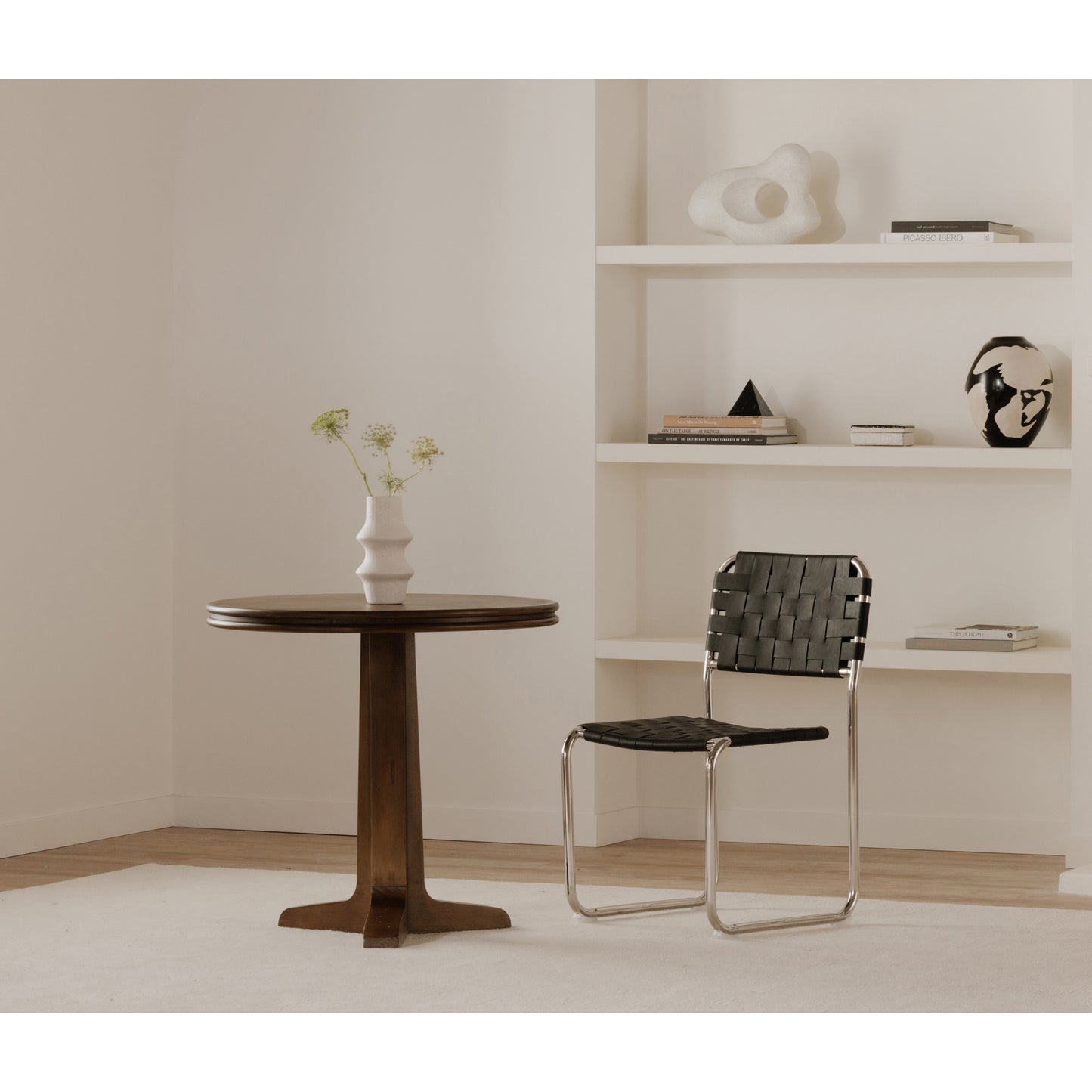 Moma Stainless Steel Dining Chair Black Leather - Set Of Two