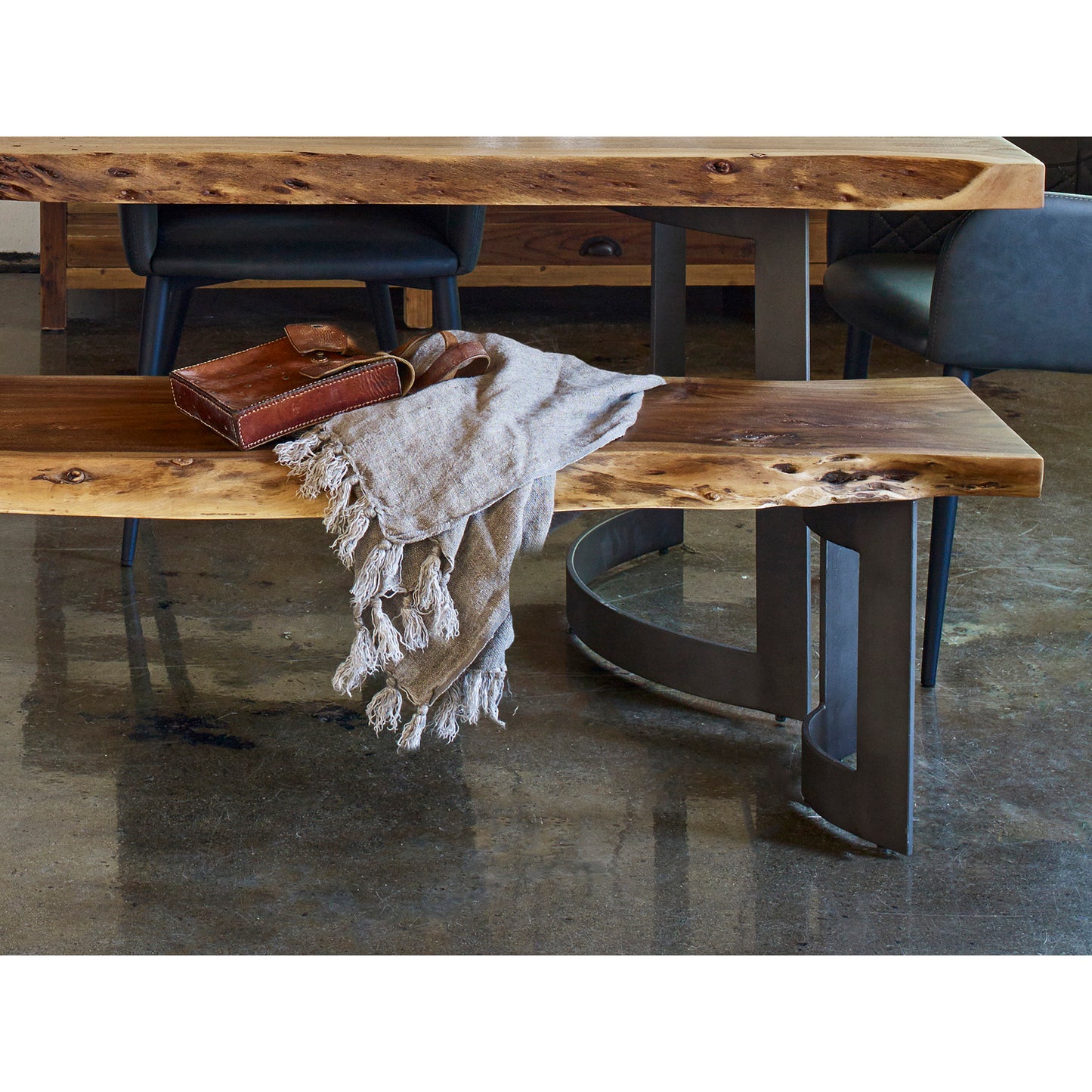 Bent Bench Large Brown