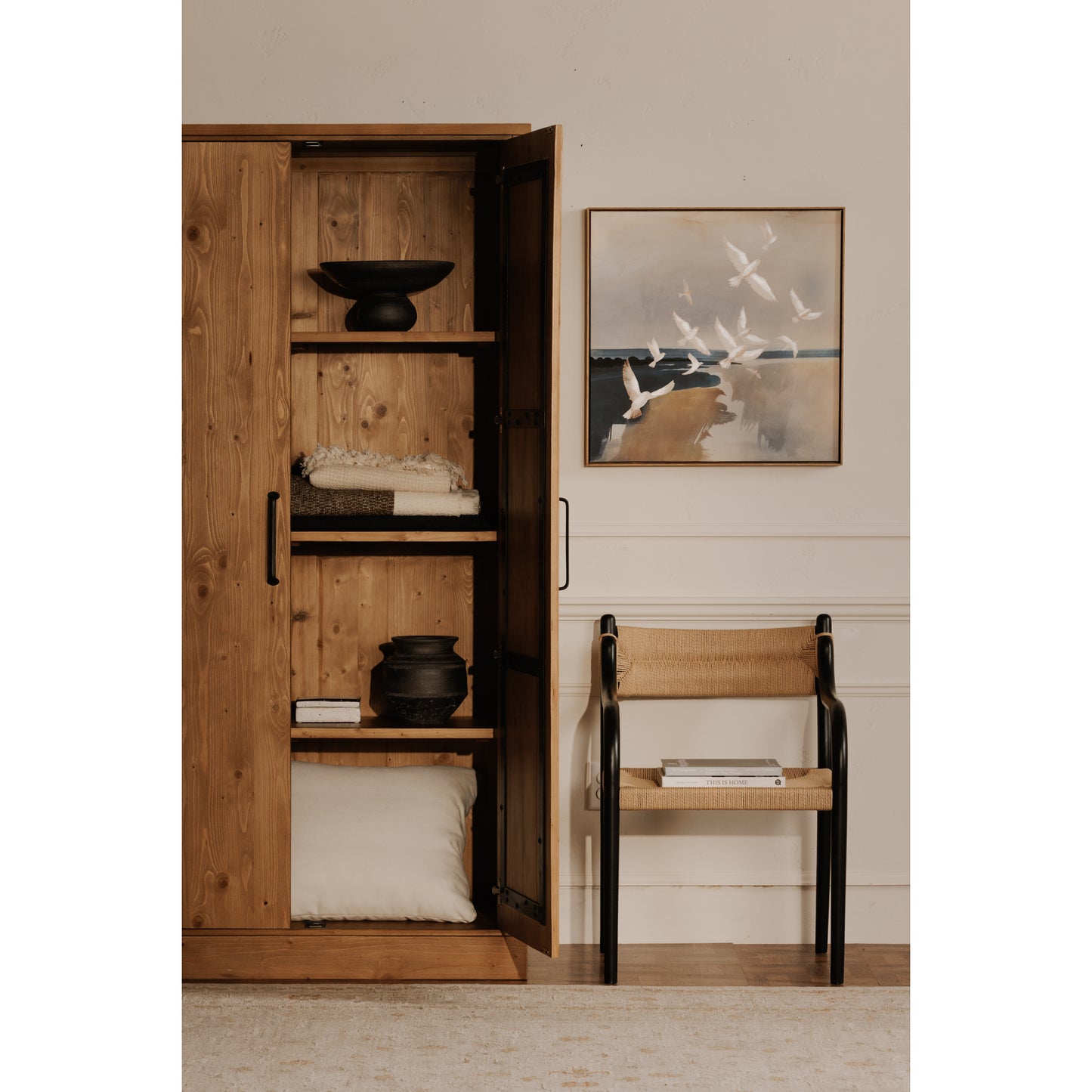 Tade Tall Cabinet Honey Pine