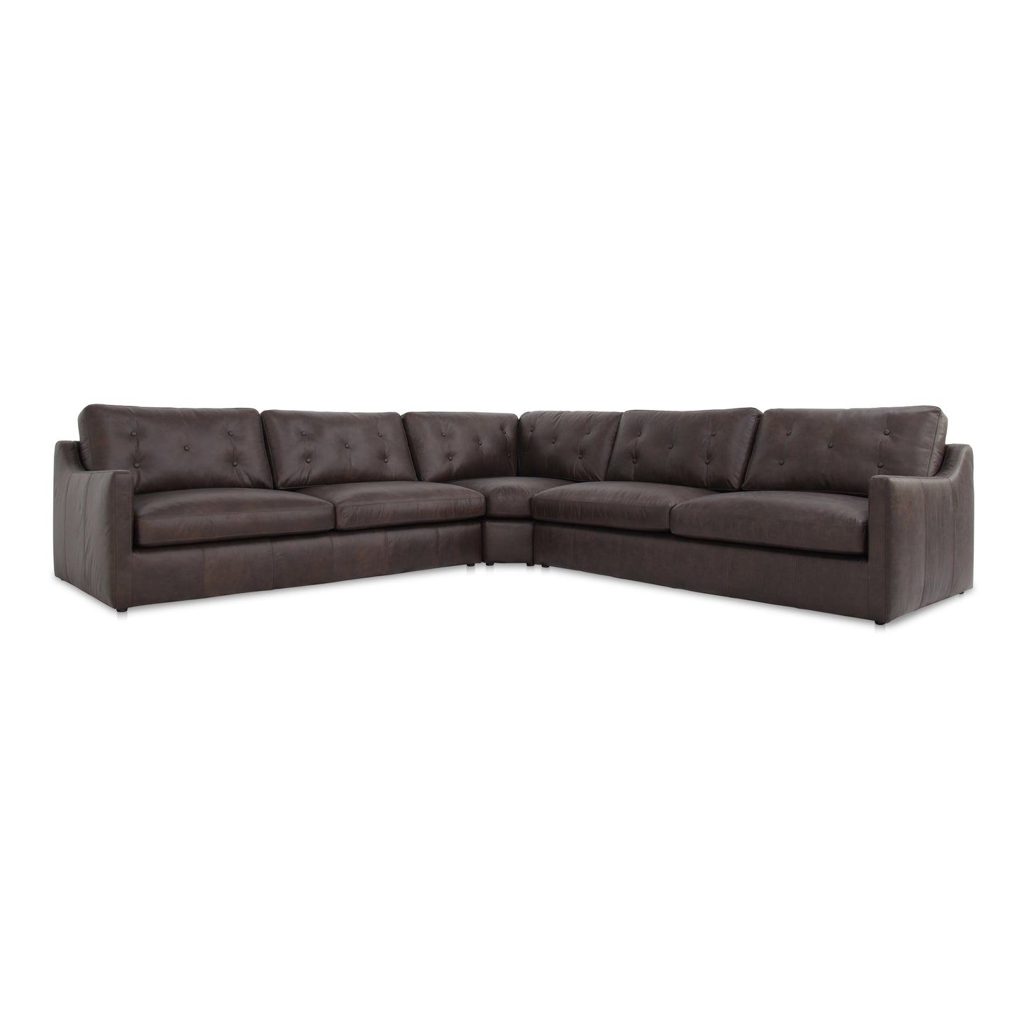Thurlow Corner Modular Sectional Espresso Brown Leather