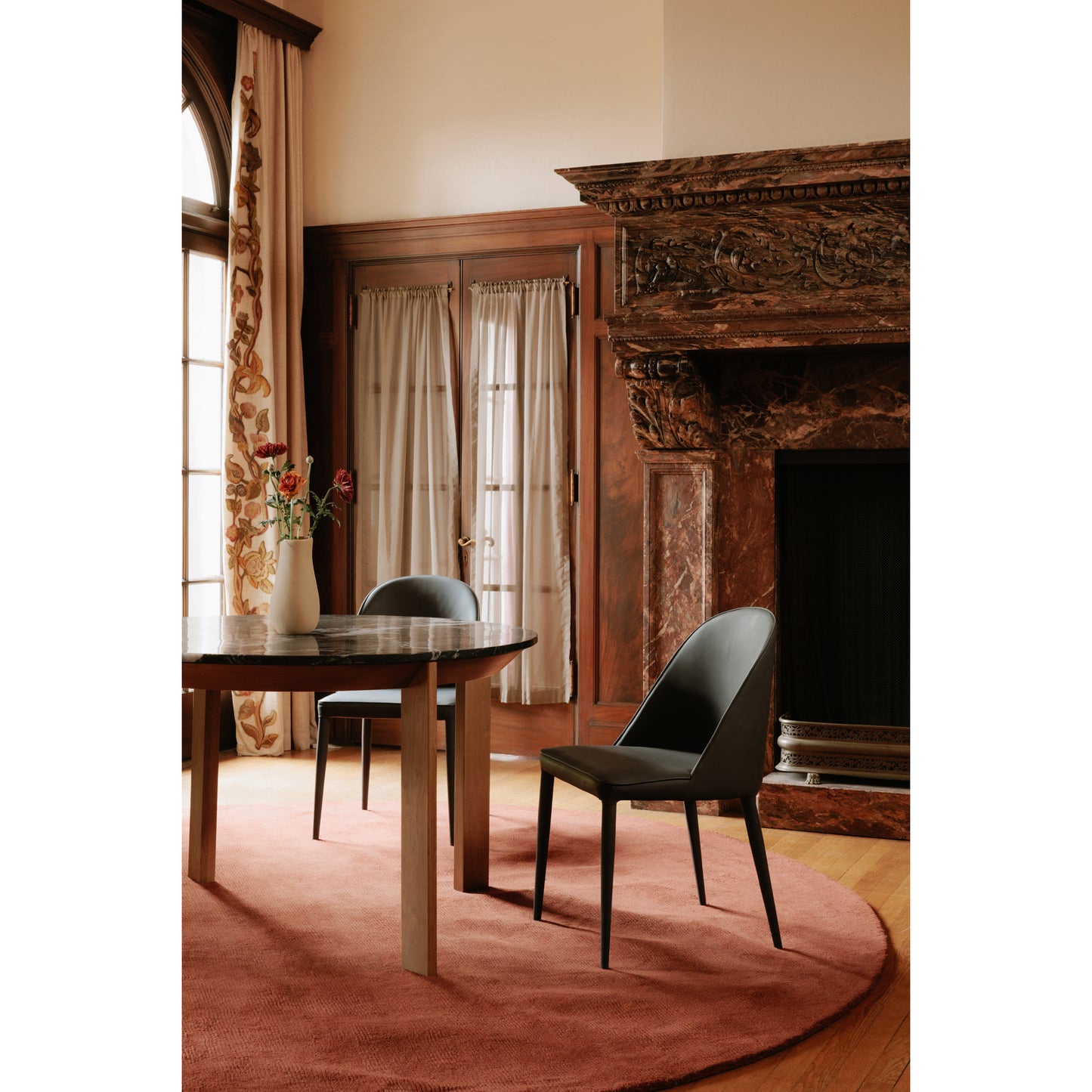 Burton Dining Chair Black Fade Vegan Leather - Set Of Two