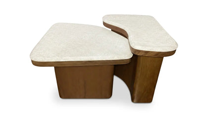 Abi Nesting Coffee Table Beige Cosmos Marble