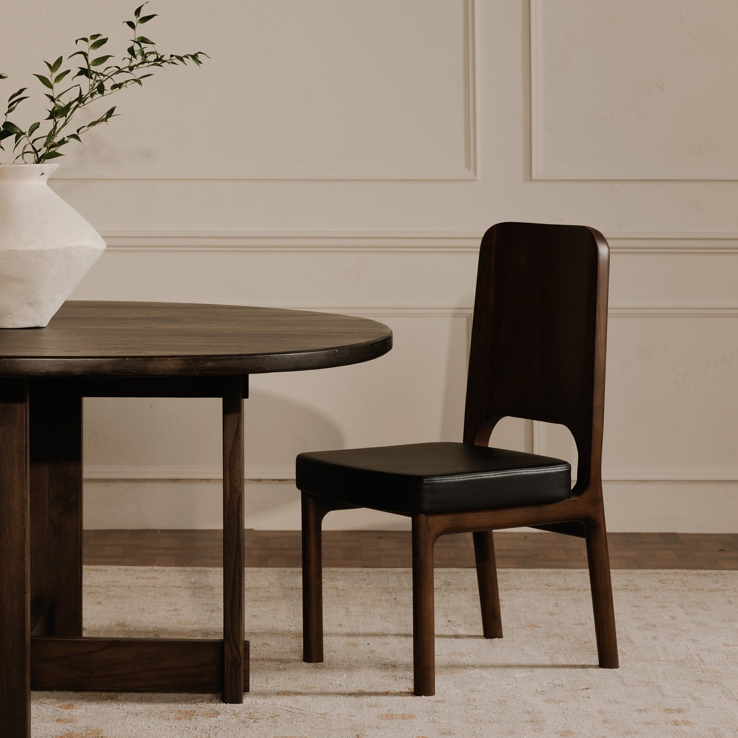 Glenn Round Dining Table Dark Brown