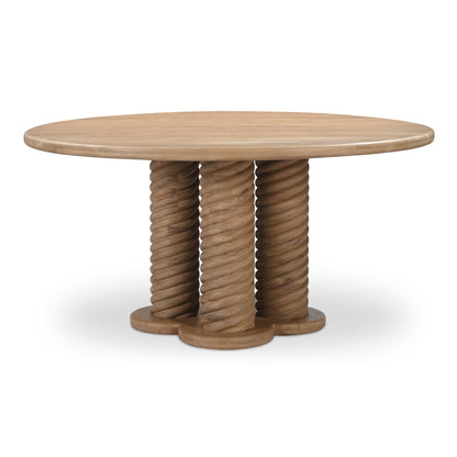 Treccia Round Dining Table Oak