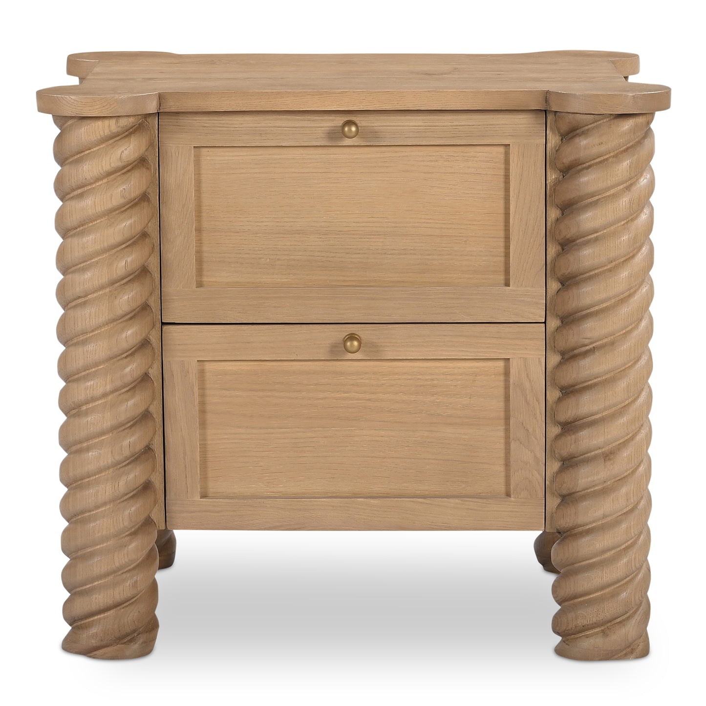 Treccia 2 Drawer Nightstand Oak