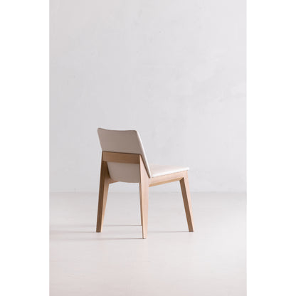 Deco Oak Dining Chair Cream White PVC - Set Of Two