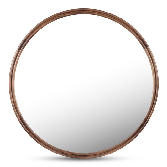 Alcott Small Round Mirror Walnut