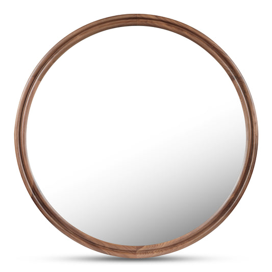 Alcott Large Round Mirror Walnut
