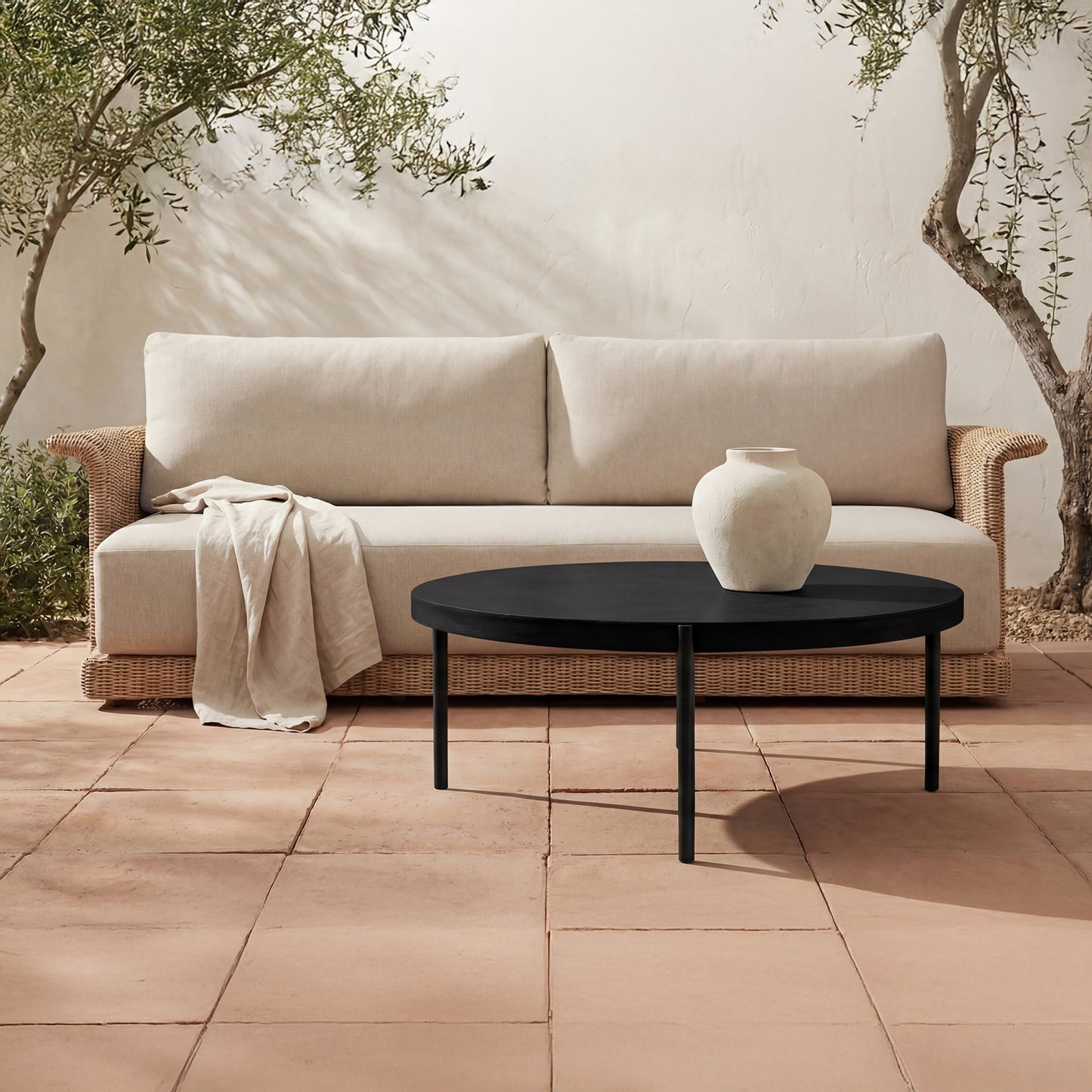 Mendez Outdoor Coffee Table Black