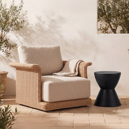 Hourglass Outdoor Stool Black