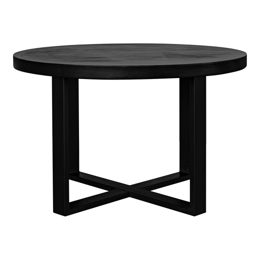 Jedrik Round Outdoor Dining Table Black