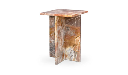 Blair Accent Table Orange Levante Marble