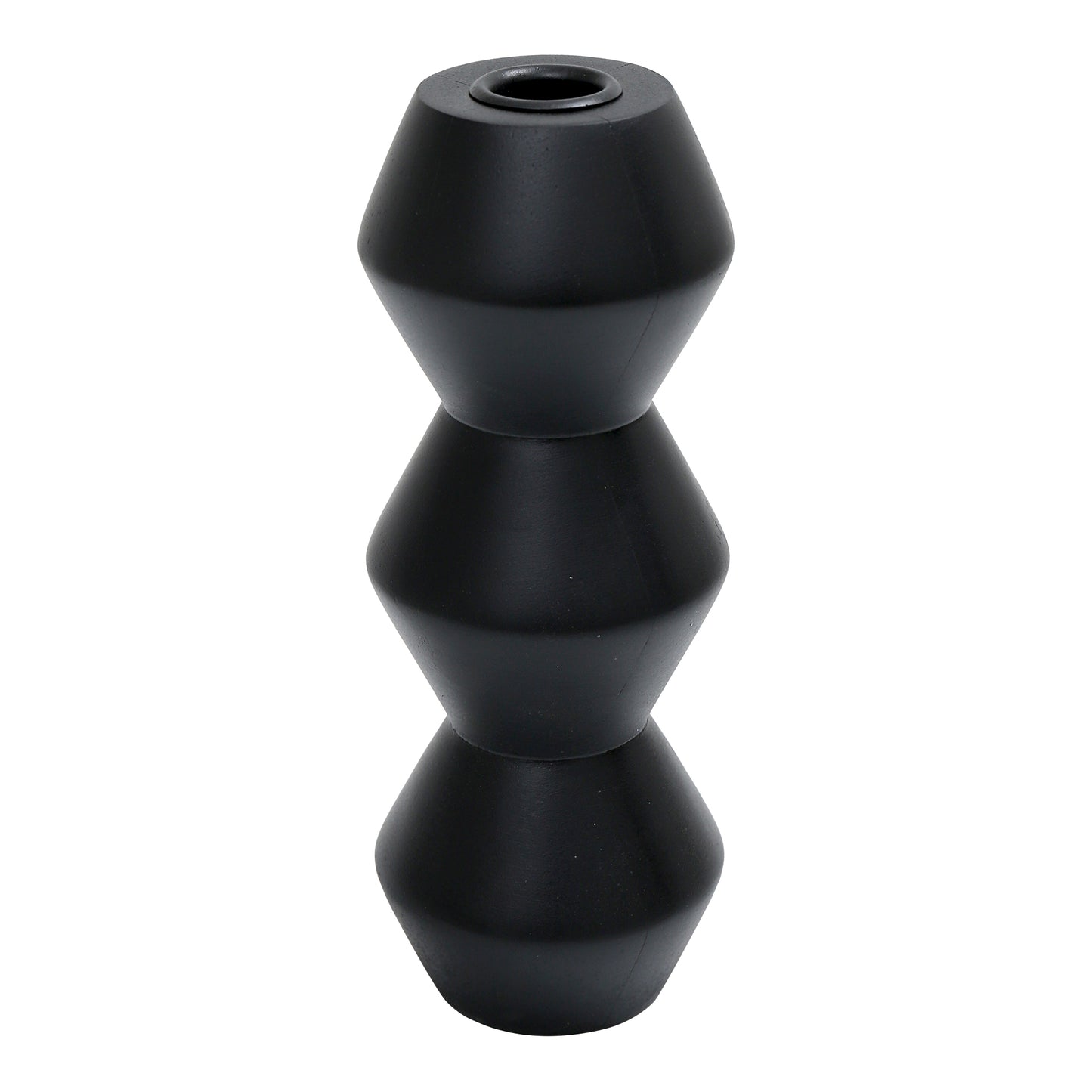 Sequence Large Wooden Candle Holder Black