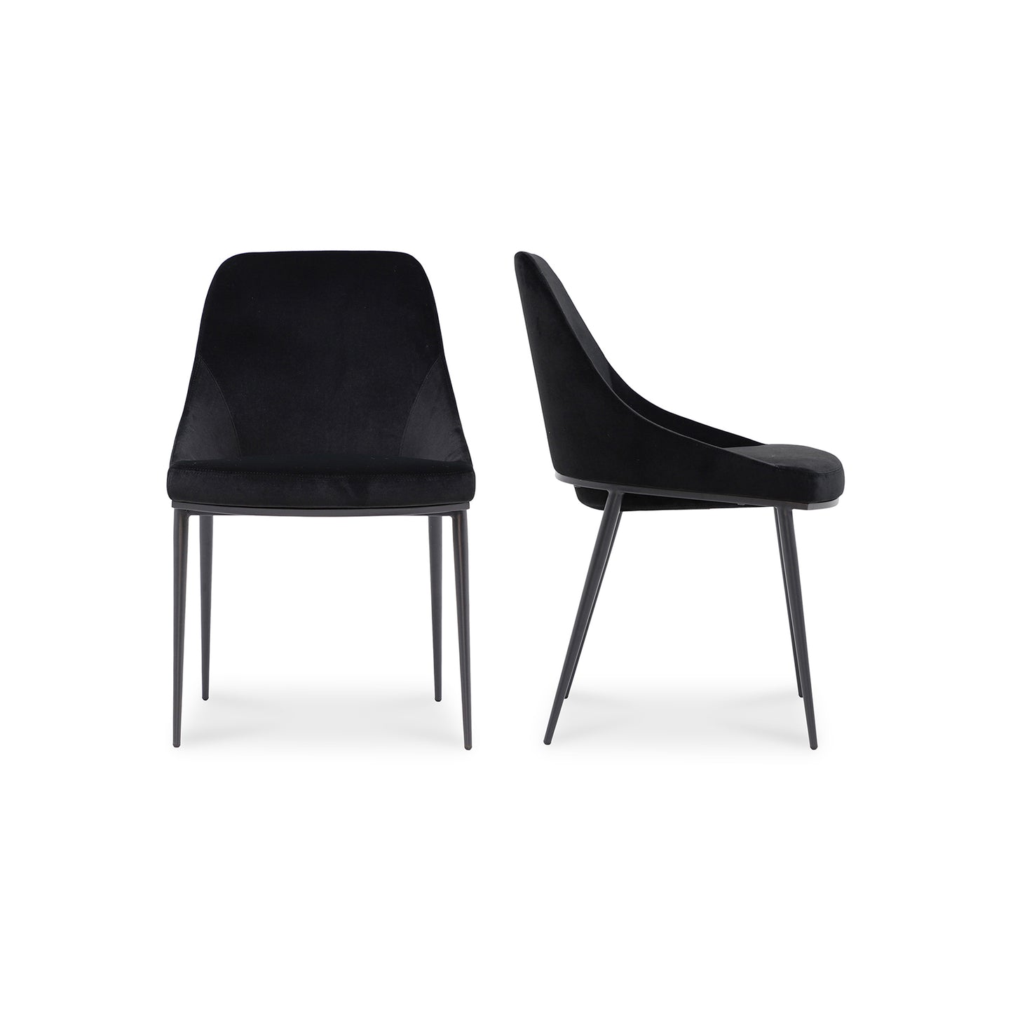 Sedona Dining Chair Shadowed Black Velvet - Set Of Two