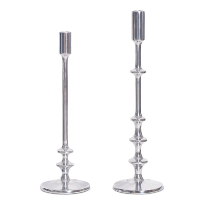 Irie Candle Holders-Set Of Two Silver