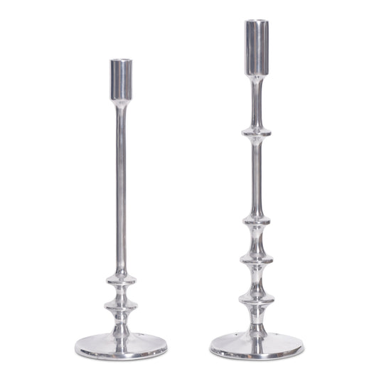 Irie Candle Holders-Set Of Two Silver