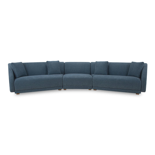 Fraser 3 Piece Modular Sectional with Slipper Deep Blue
