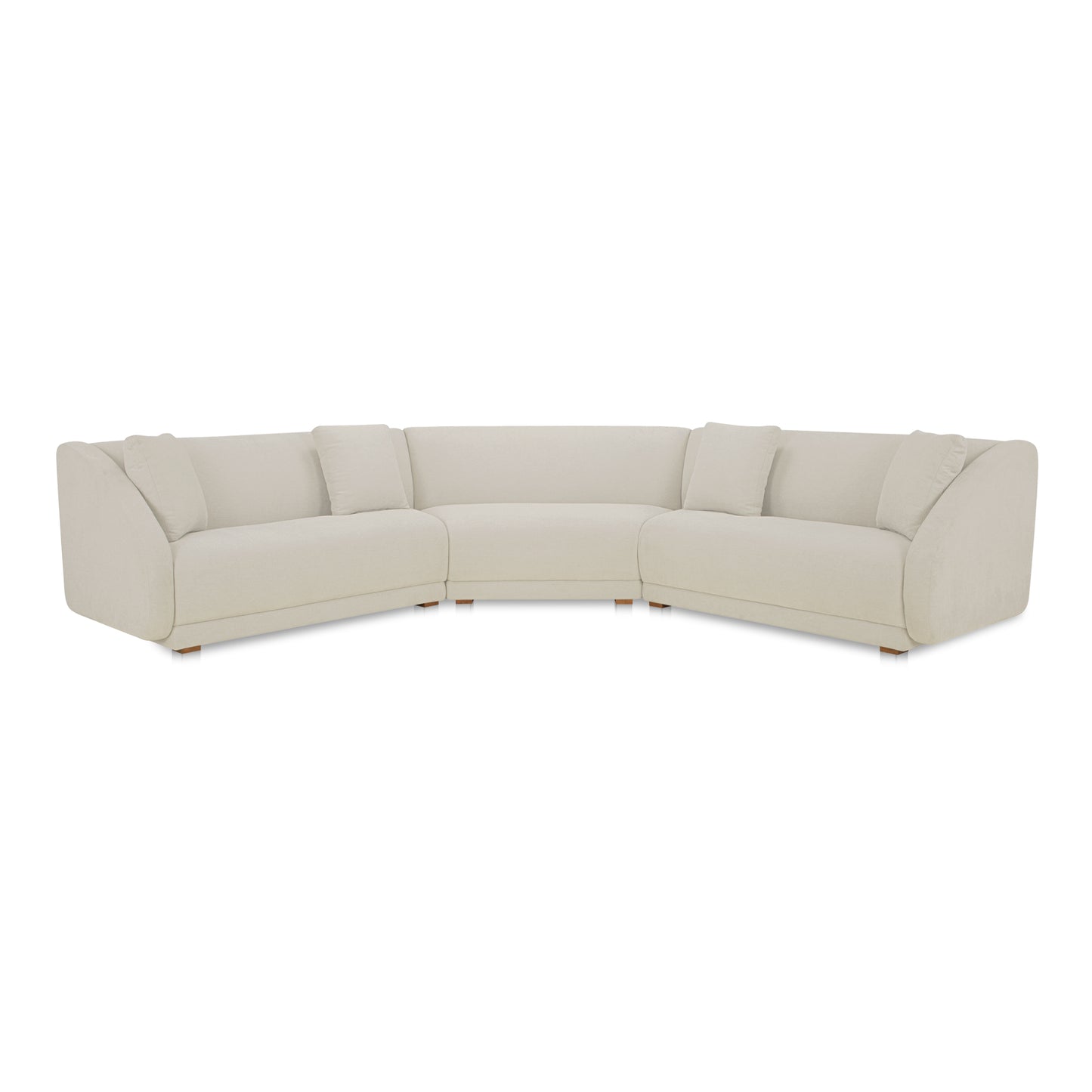 Fraser 3 Piece Modular Sectional with Wedge Slipper Off White
