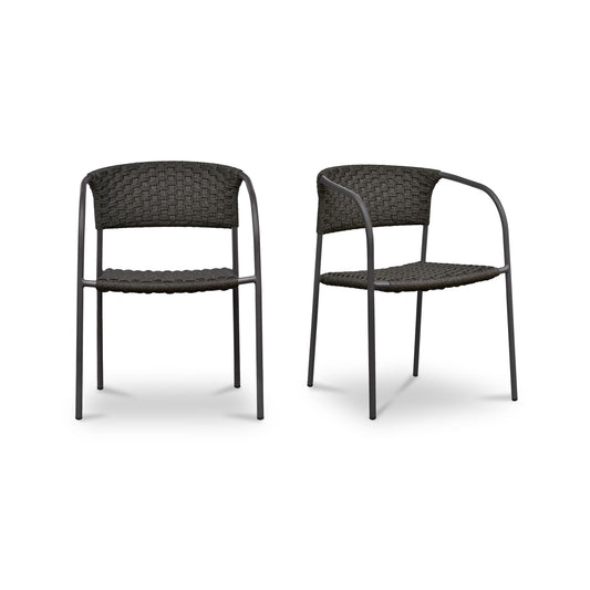 Zola Outdoor Dining Chair Dark Brown-Set Of Two