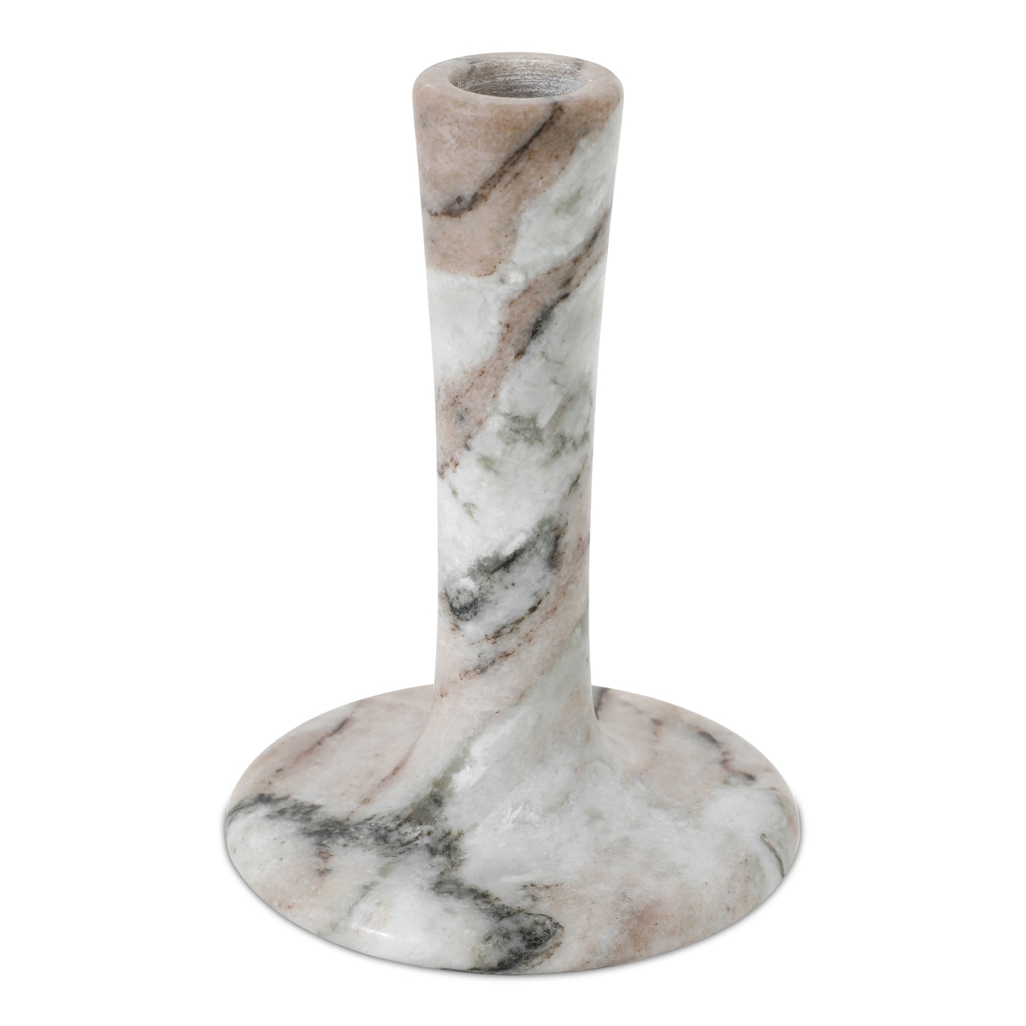 East Tall Candle Holder Brown Torrent Marble