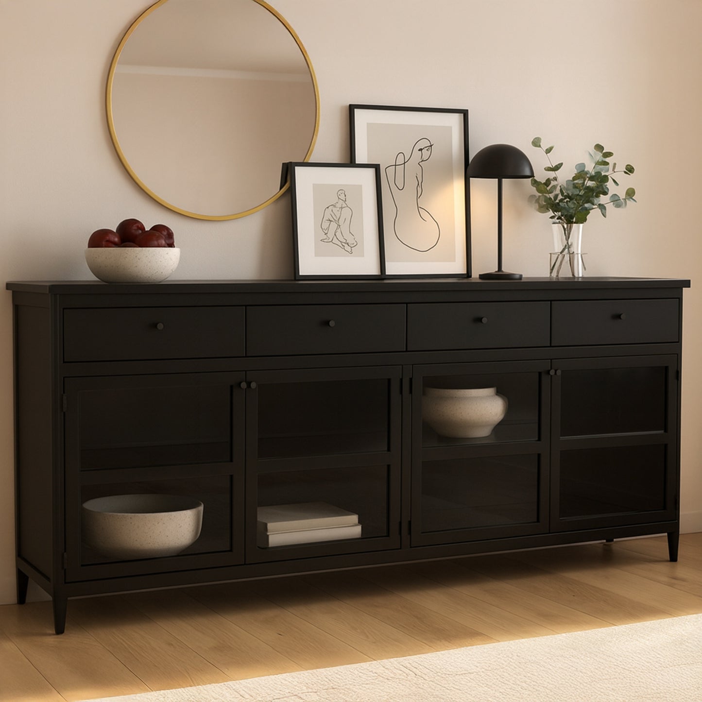 Henry Metal Sideboard Black