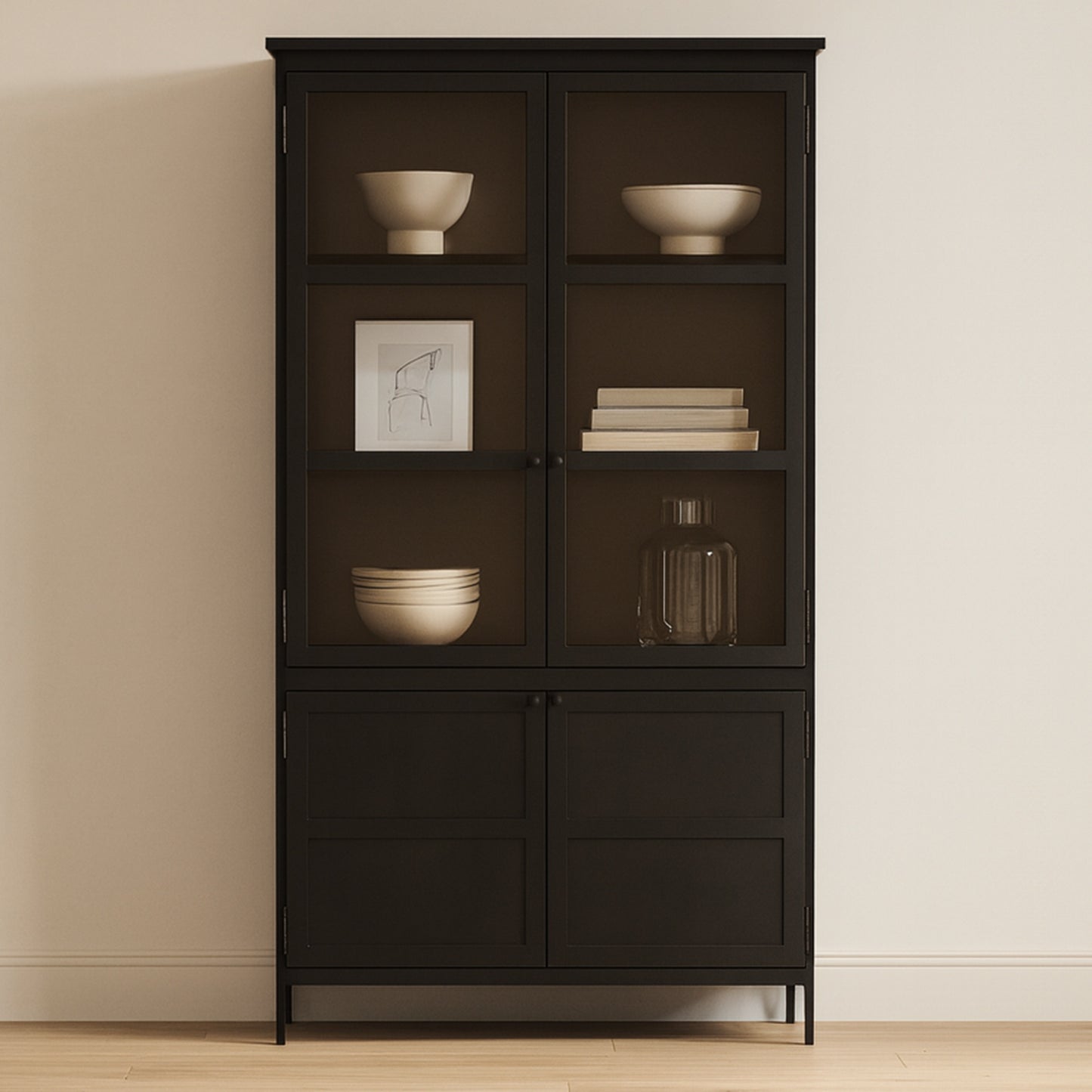 Henry Metal Tall Cabinet Black