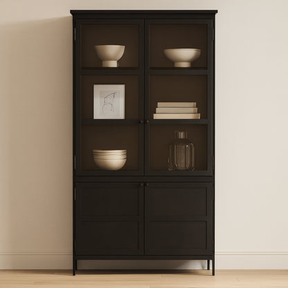 Henry Metal Tall Cabinet Black