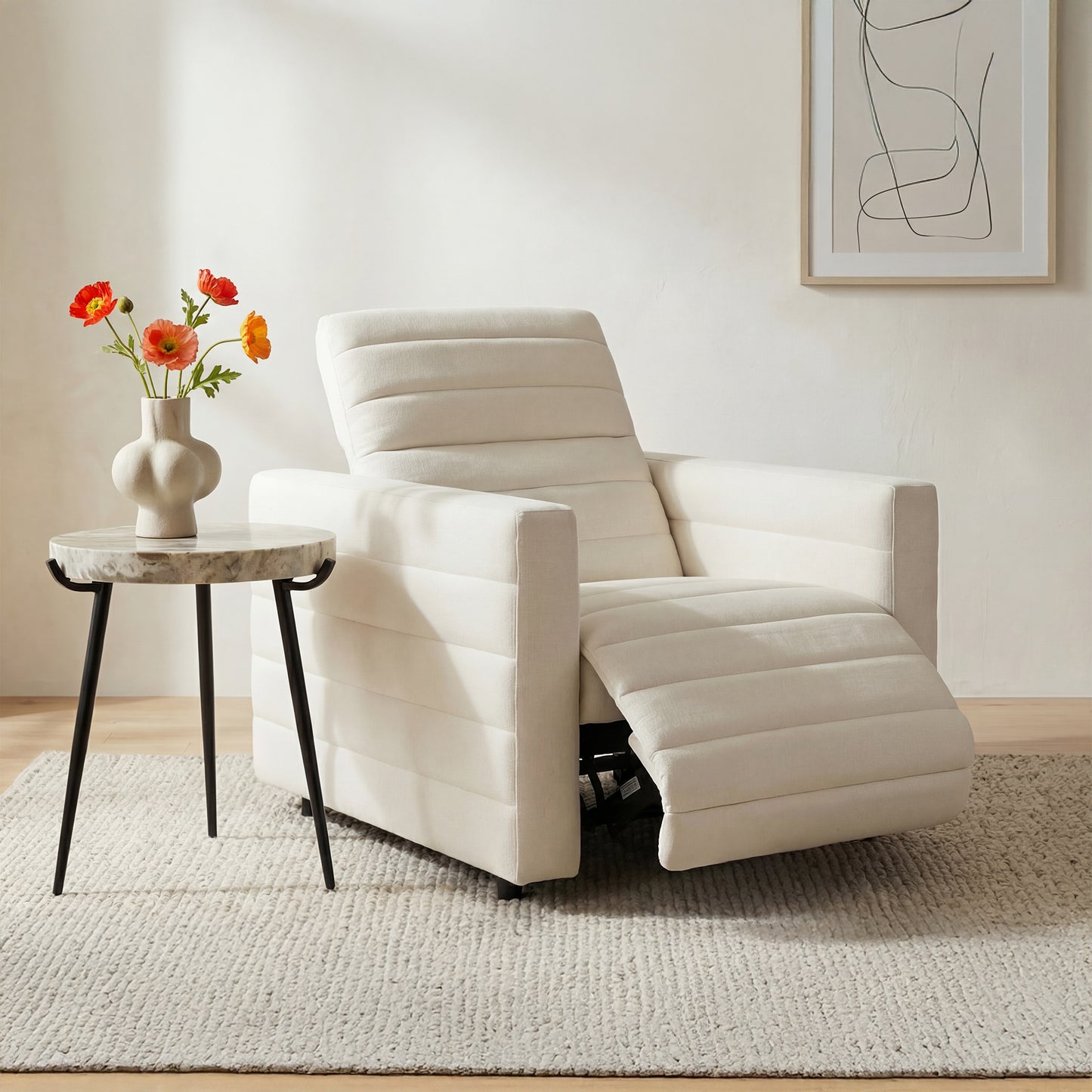 Juno Power Recliner Chair Off White