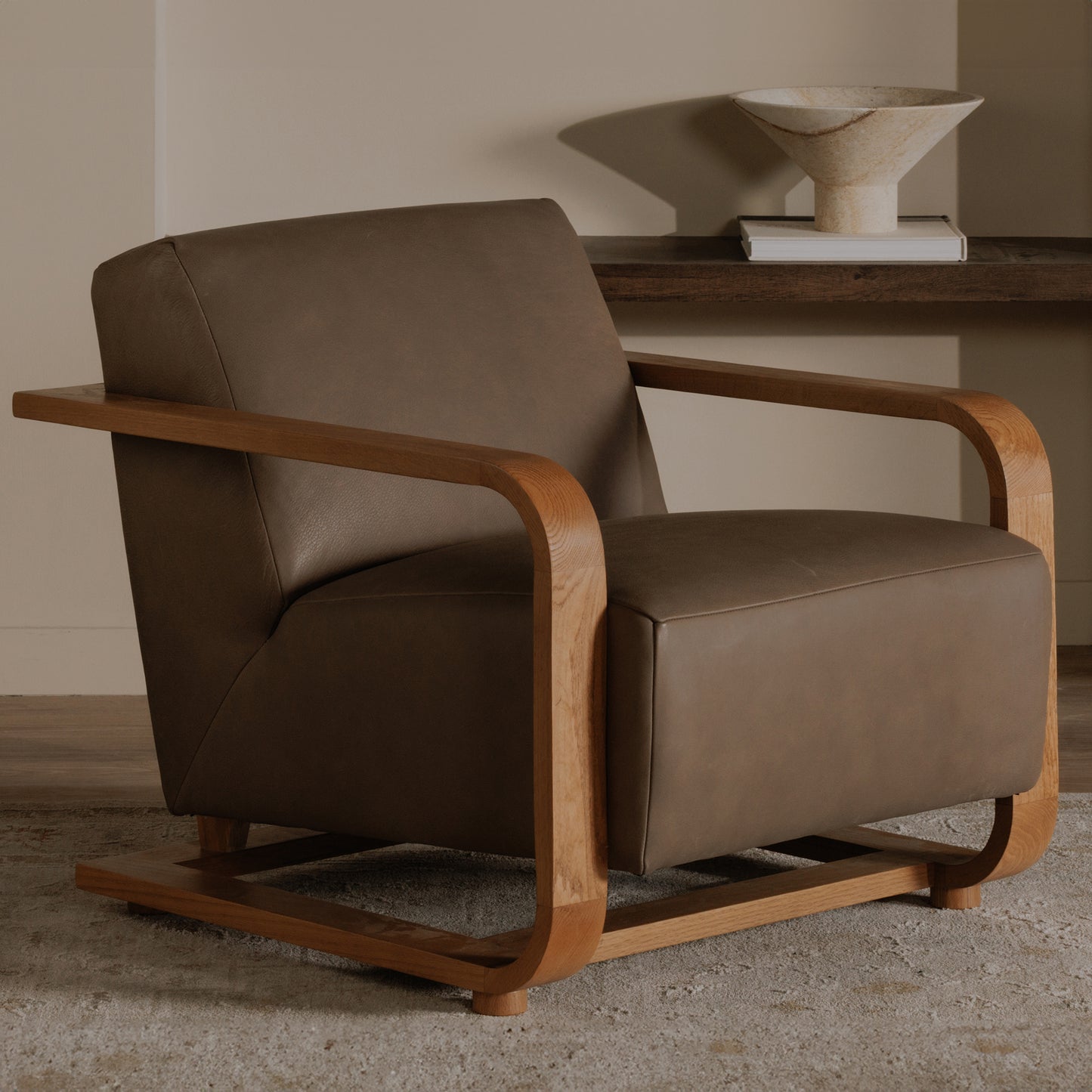 Eckersley Lounge Chair Cool Brown Leather