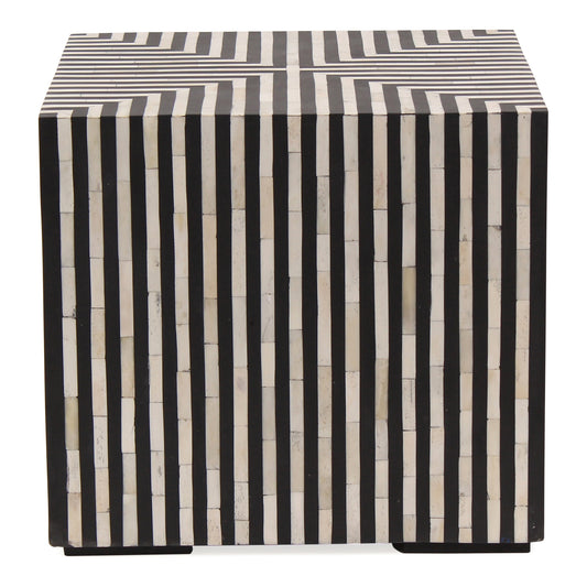 Terning Side Table Black and White