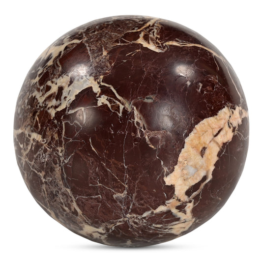 Odessa Sphere Tabletop Accent Red Levanto Marble