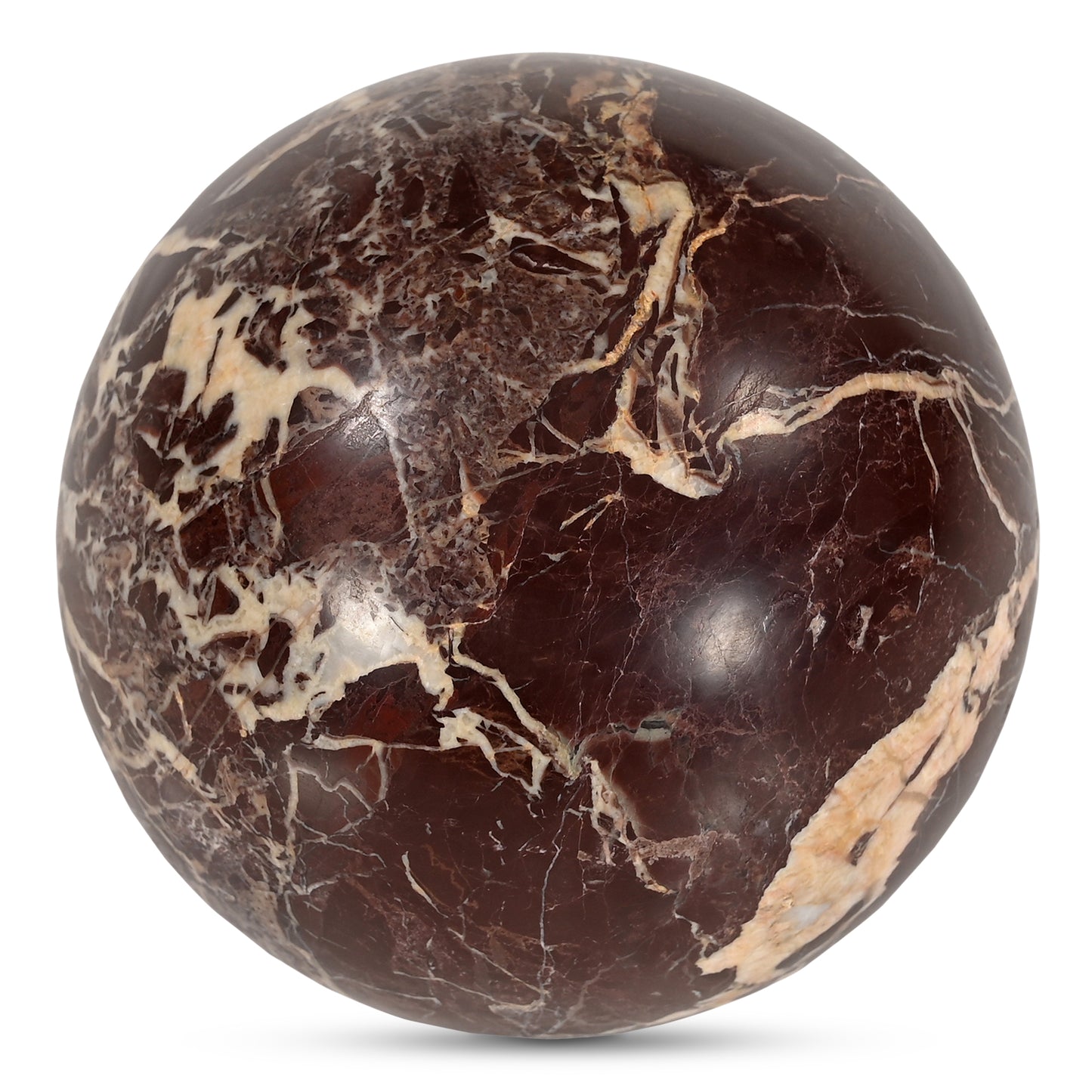 Odessa Sphere Tabletop Accent Red Levanto Marble