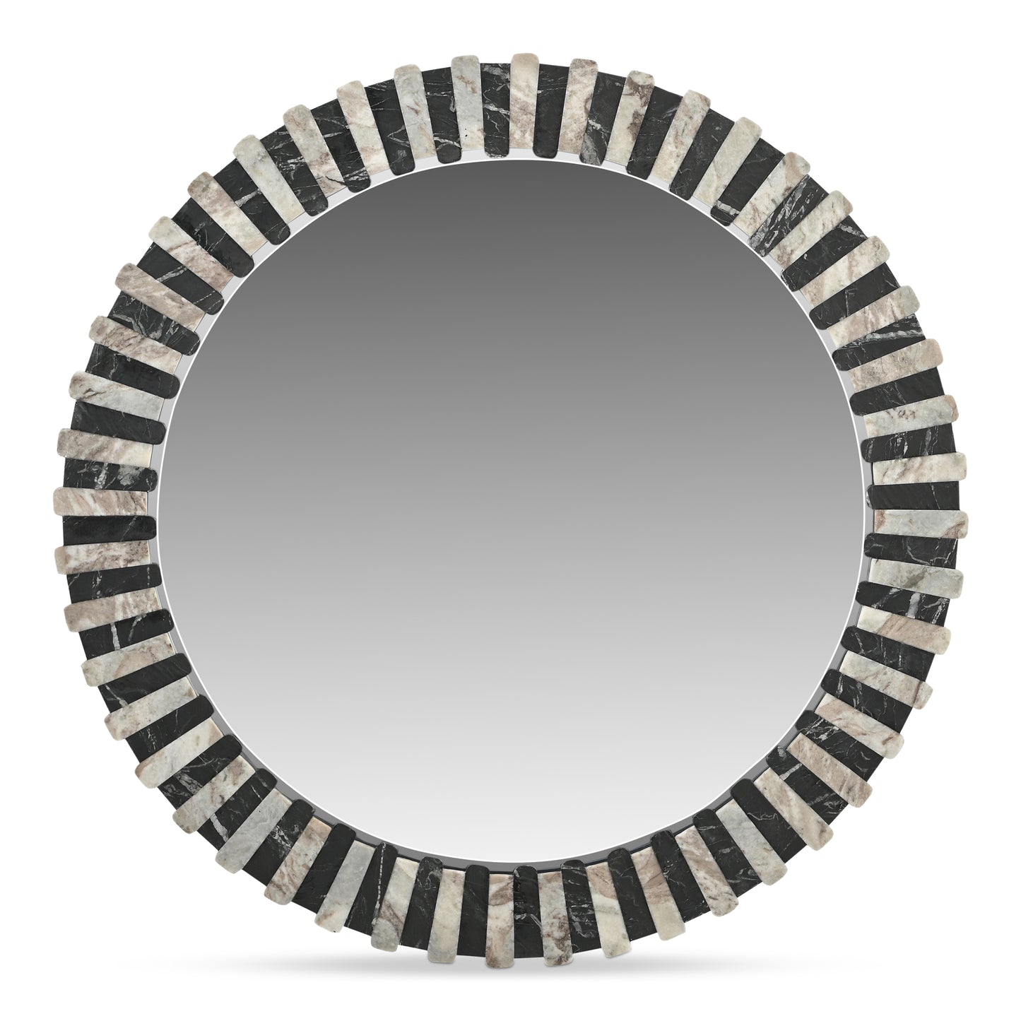 Isolde Mirror Black and Beige Marble