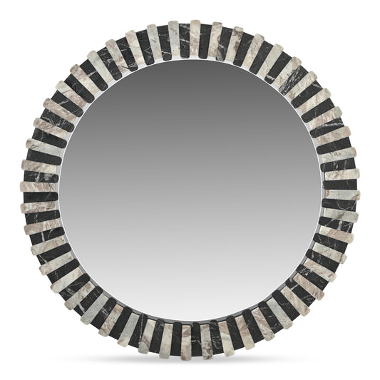 Isolde Mirror Black and Beige Marble