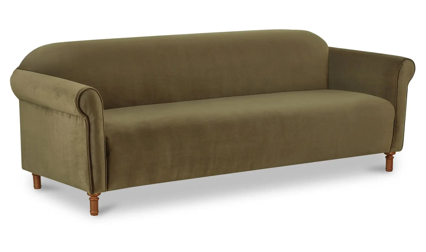 Harmony Sofa Dark Green Faux Mohair