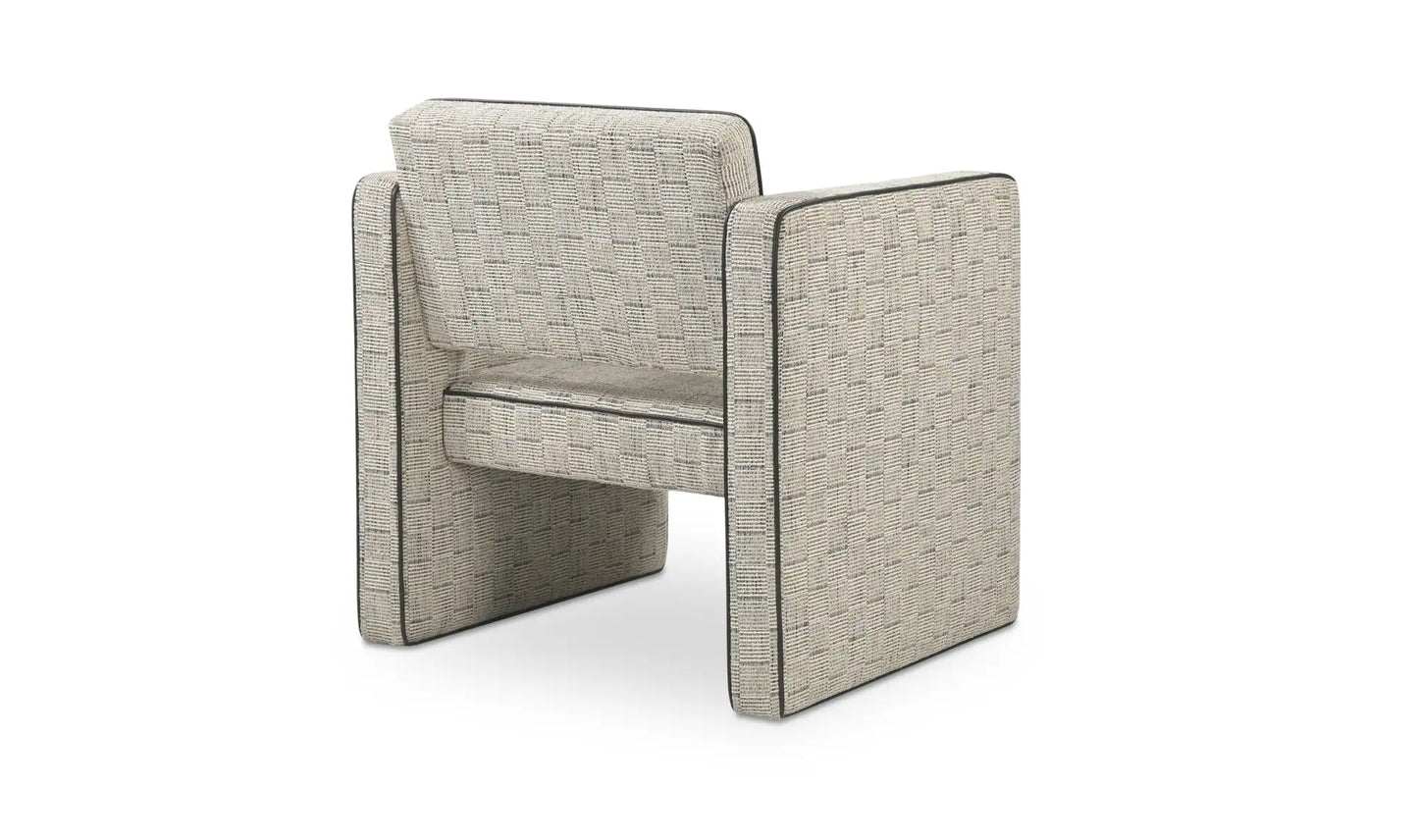 Harris Accent Chair Black And Beige Weave